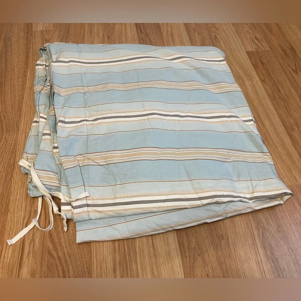 Pottery Barn Striped Organic Cotton Full/Queen Size Duvet Cover